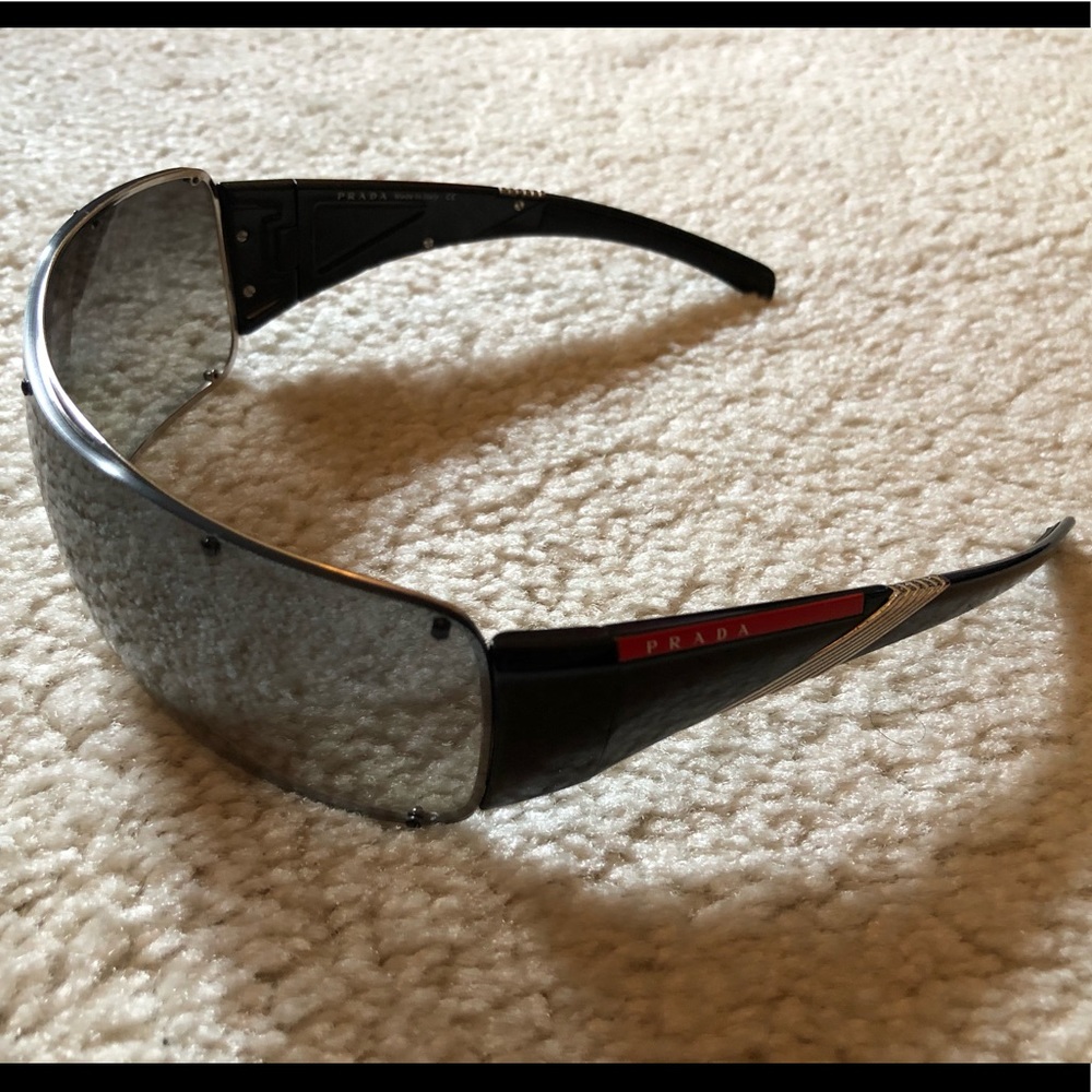 Men’s Black and Silver Prada Sunglasses